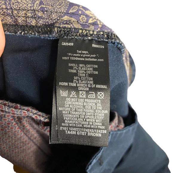 Ted Baker Men's Navy Slim Chino Pants - Picture 7 of 9